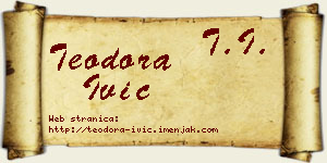 Teodora Ivić vizit kartica